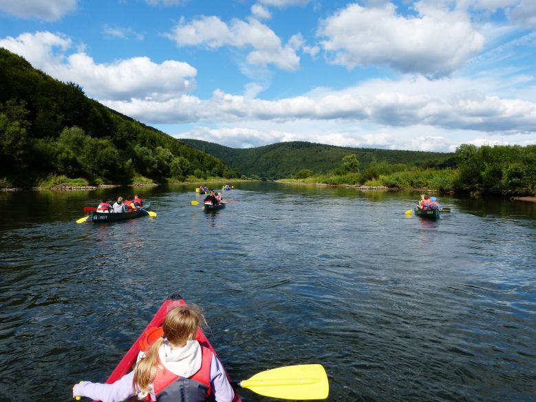 Kanu fahren auf der Weser
